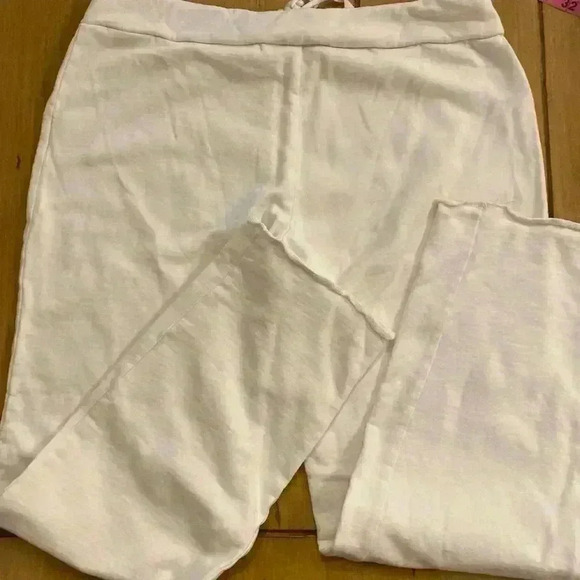 Tory Burch Women’s French Terry Cotton Sweat Pants Draw String white Small NWOT - Picture 10 of 11